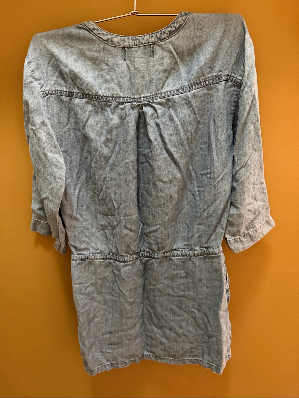 Michael Stars Chambray Drawstring Romper Dress in Light Blue - Picture 3 of 3
